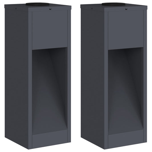 Solar Led Pathway Light 2 pcs Anthracite Cold Rolled Steel