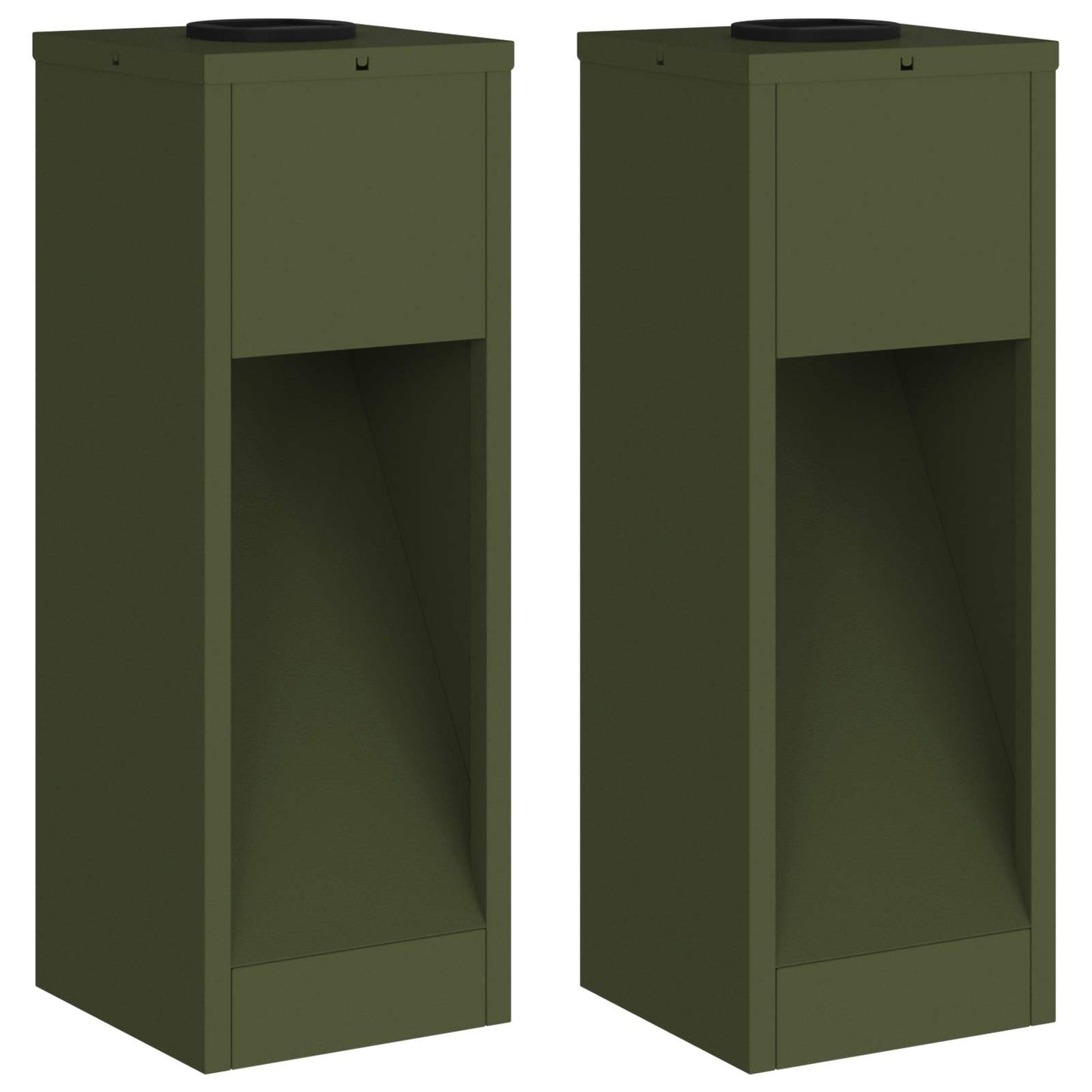 Solar Led Pathway Light 2 pcs Olive Green Cold Rolled Steel