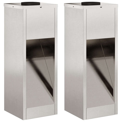 Solar Led Pathway Light 2 pcs Stainless Steel Stainless Steel