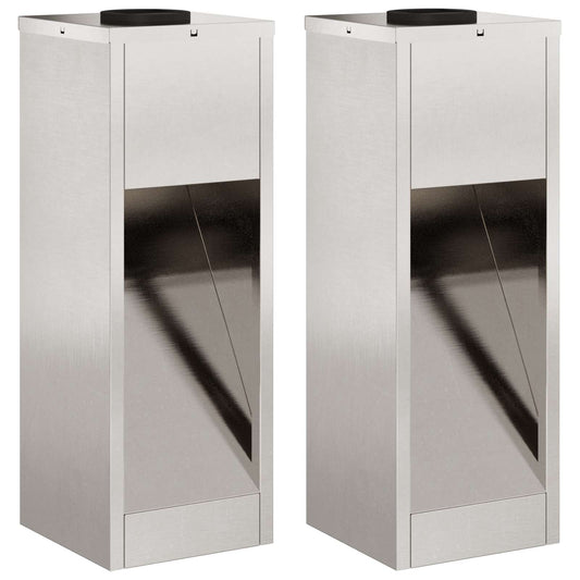 Solar Led Pathway Light 2 pcs Stainless Steel Stainless Steel