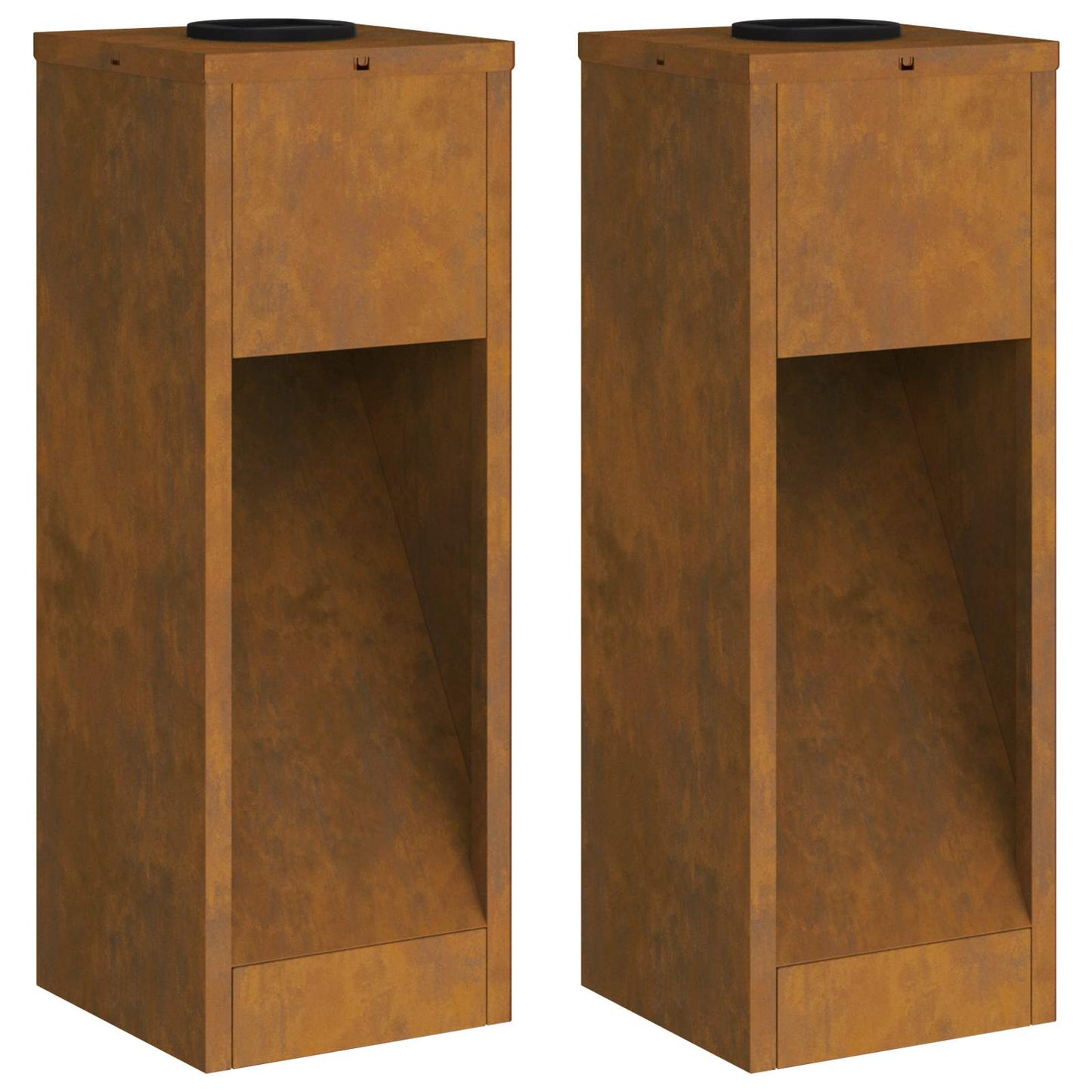 Solar Led Pathway Light 2 pcs Corten Steel Corten Steel