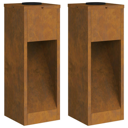 Solar Led Pathway Light 2 pcs Corten Steel Corten Steel