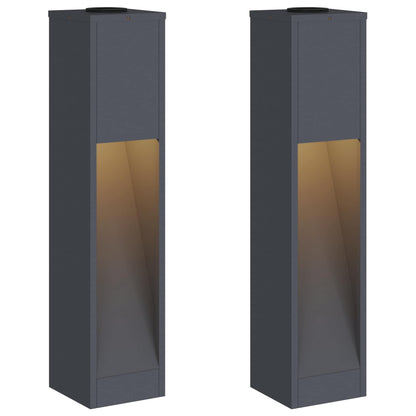 Solar Led Pathway Light 2 pcs Anthracite Cold Rolled Steel