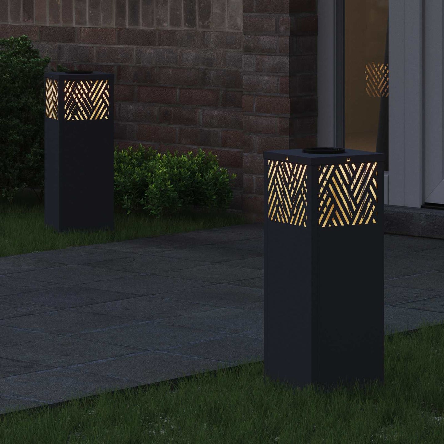 Solar LED Pathway Light 2 pcs Anthracite Cold Rolled Steel
