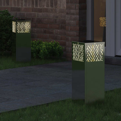 Solar LED Pathway Light 2 pcs Silver Galvanized