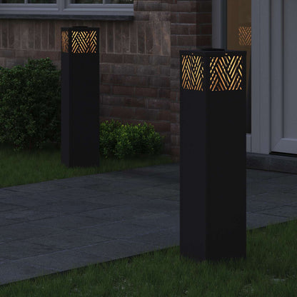 Solar LED Pathway Light 2 pcs Black Cold Rolled Steel