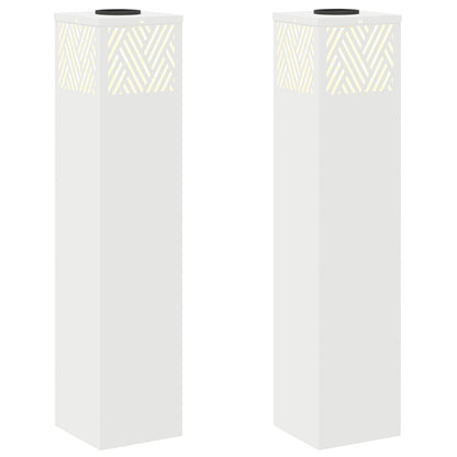 Solar LED Pathway Light 2 pcs White Cold Rolled Steel