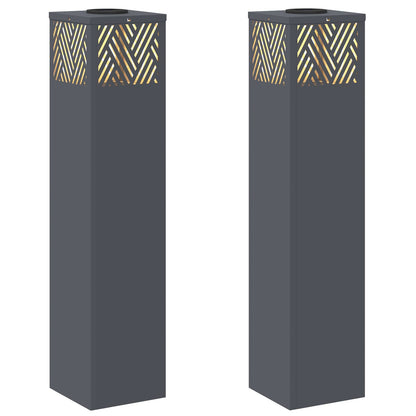 Solar LED Pathway Light 2 pcs Anthracite Cold Rolled Steel