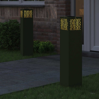 Solar LED Pathway Light 2 pcs Olive Green Cold Rolled Steel