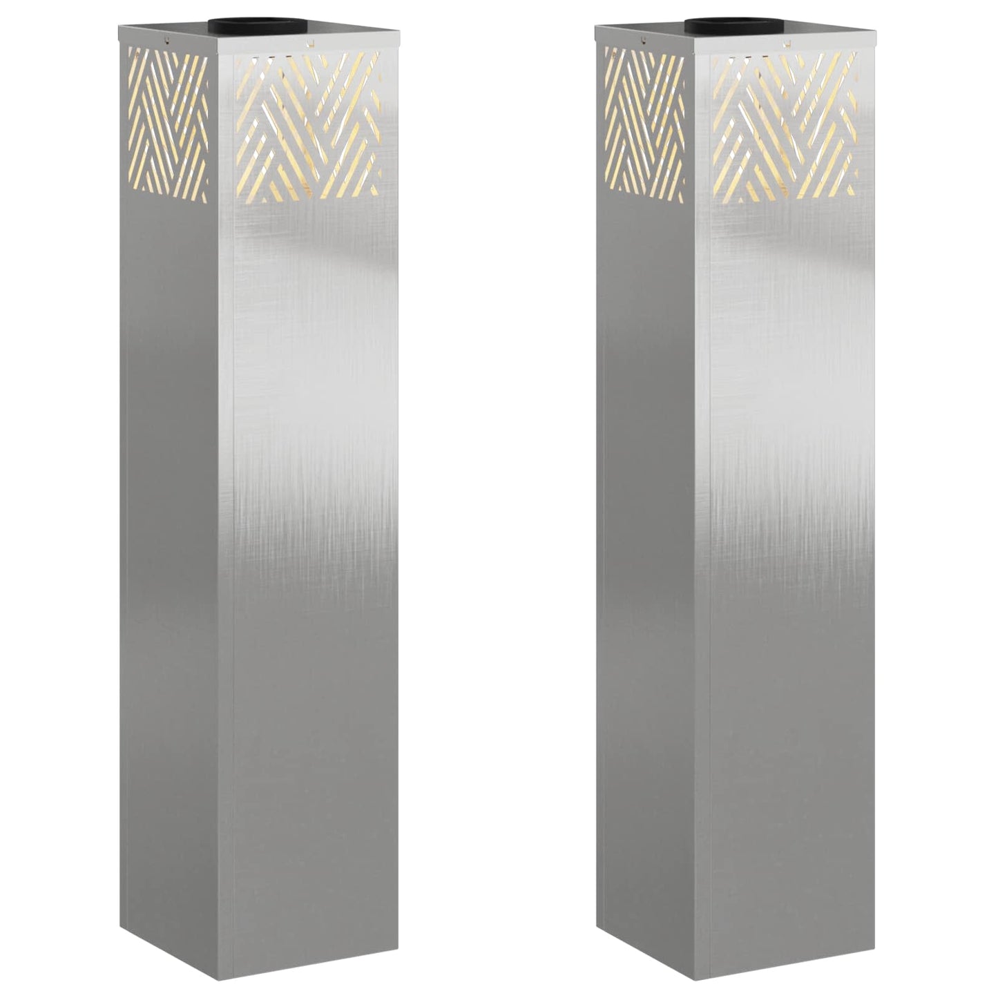 Solar LED Pathway Light 2 pcs Silver Stainless Steel