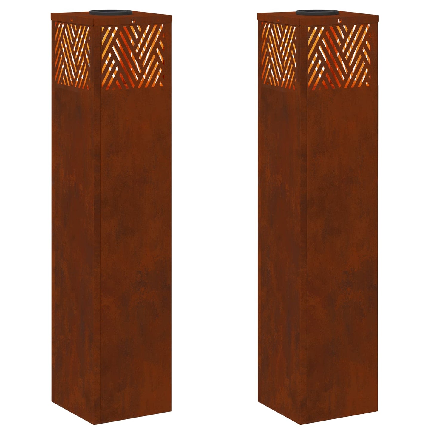 Solar LED Pathway Light 2 pcs Bronze Weathering Steel
