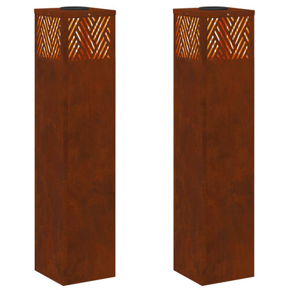 Solar LED Pathway Light 2 pcs Bronze Weathering Steel