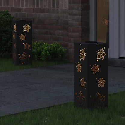 Solar LED Pathway Light 2 pcs Black Cold Rolled Steel