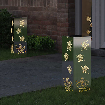 Solar LED Pathway Light 2 pcs Silver Stainless Steel