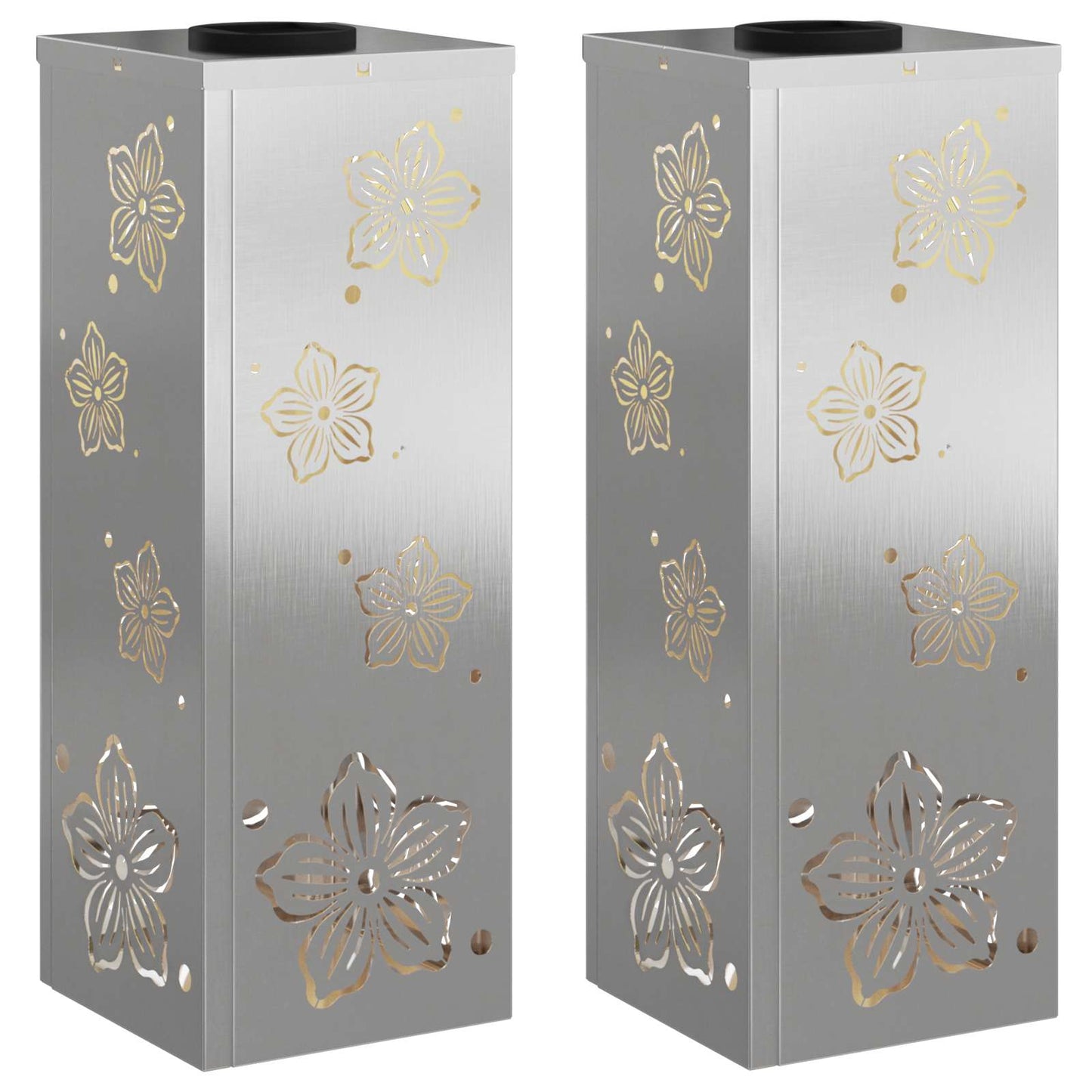 Solar LED Pathway Light 2 pcs Silver Stainless Steel
