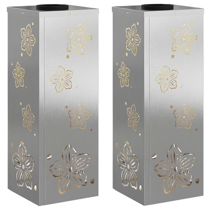 Solar LED Pathway Light 2 pcs Silver Stainless Steel