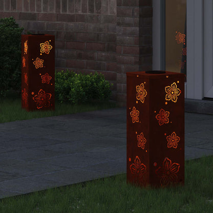 Solar LED Pathway Light 2 pcs Rusty Weathering Steel