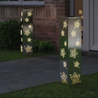 Solar LED Pathway Light 2 pcs Silver Stainless Steel