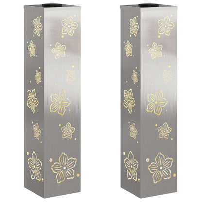 Solar LED Pathway Light 2 pcs Silver Stainless Steel