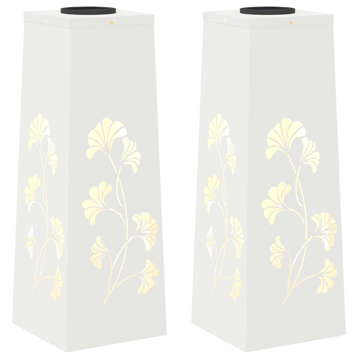 Solar LED Pathway Light 2 pcs White Cold Rolled Steel