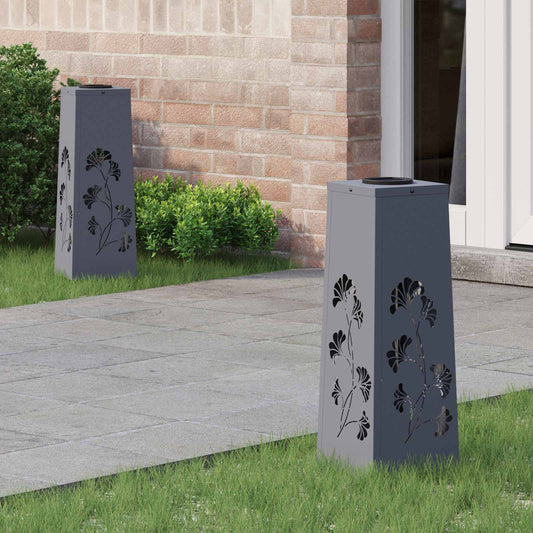 Solar LED Pathway Light 2 pcs Anthracite Cold Rolled Steel