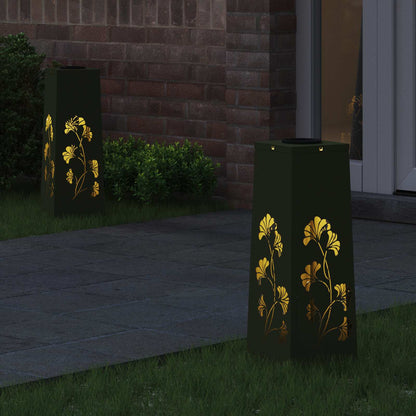 Solar LED Pathway Light 2 pcs Olive Green Cold Rolled Steel