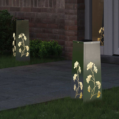 Solar LED Pathway Light 2 pcs Silver Stainless Steel