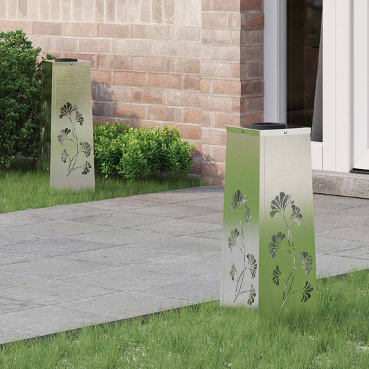 Solar LED Pathway Light 2 pcs Stainless Steel Stainless Steel