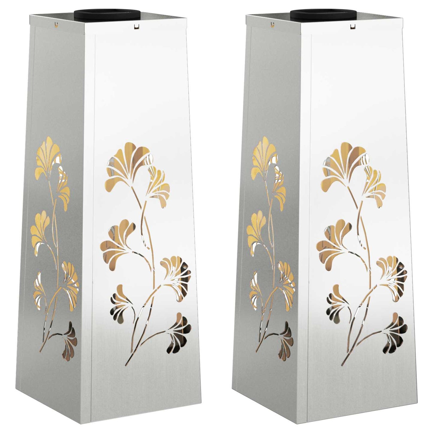 Solar LED Pathway Light 2 pcs Galvanized Galvanized