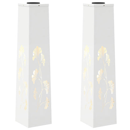 Solar LED Pathway Light 2 pcs White Cold Rolled Steel