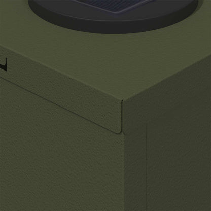 Solar LED Pathway Light 2 pcs Olive Green Cold Rolled Steel