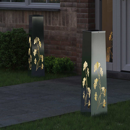 Solar LED Pathway Light 2 pcs Silver Galvanized Steel