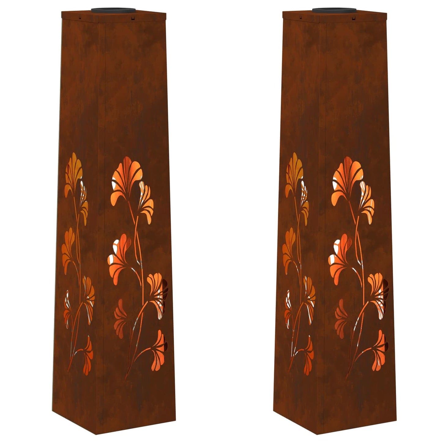 Solar LED Pathway Light 2 pcs Rusty Weathering Steel