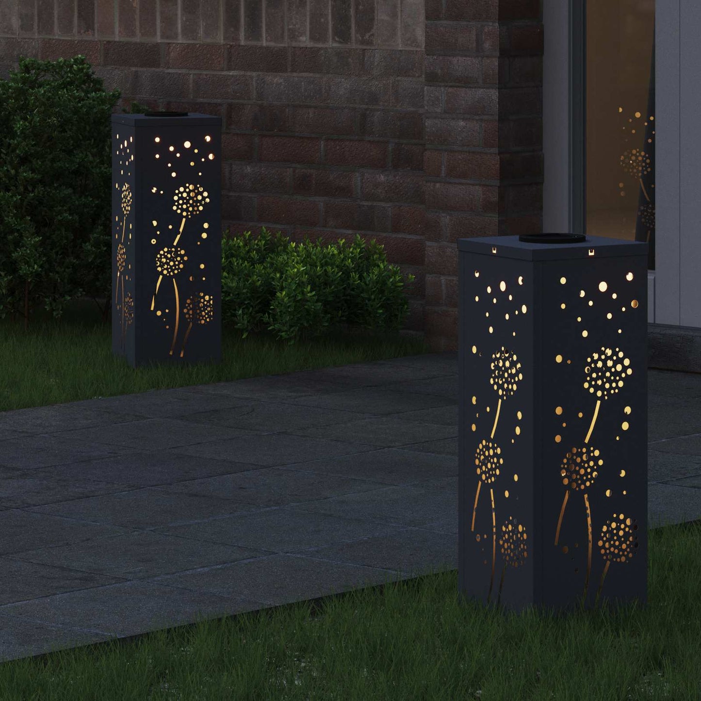 Solar LED Pathway Light 2 pcs Anthracite Cold Rolled Steel