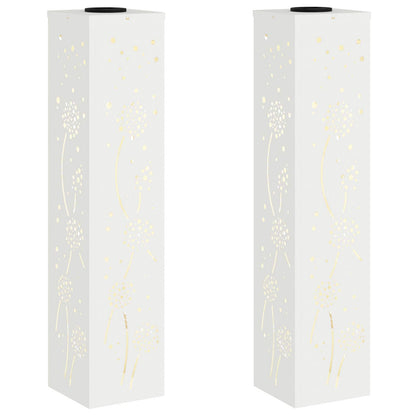 Solar LED Pathway Light 2 pcs White Cold Rolled Steel
