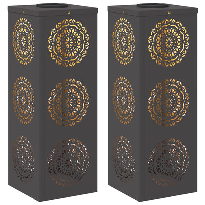 Solar LED Pathway Light 2 pcs Black Cold Rolled Steel