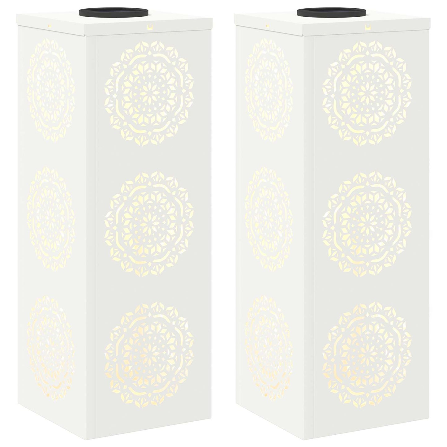 Solar LED Pathway Light 2 pcs White Cold Rolled Steel