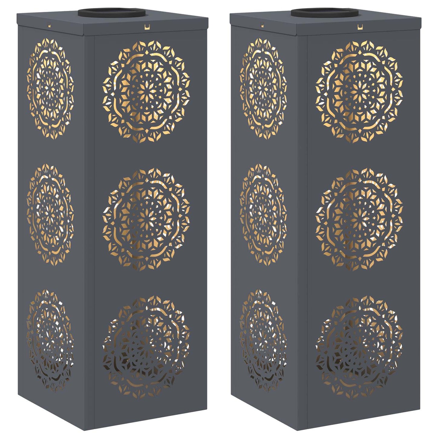 Solar LED Pathway Light 2 pcs Anthracite Cold Rolled Steel