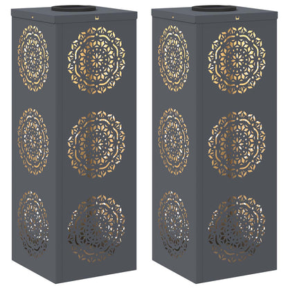 Solar LED Pathway Light 2 pcs Anthracite Cold Rolled Steel