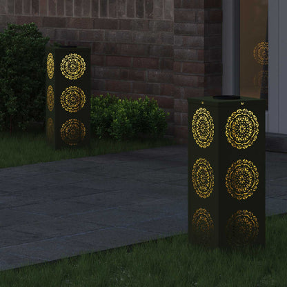 Solar LED Pathway Light 2 pcs Olive Green Cold Rolled Steel