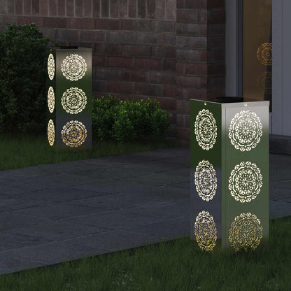 Solar LED Pathway Light 2 pcs Silver Stainless Steel