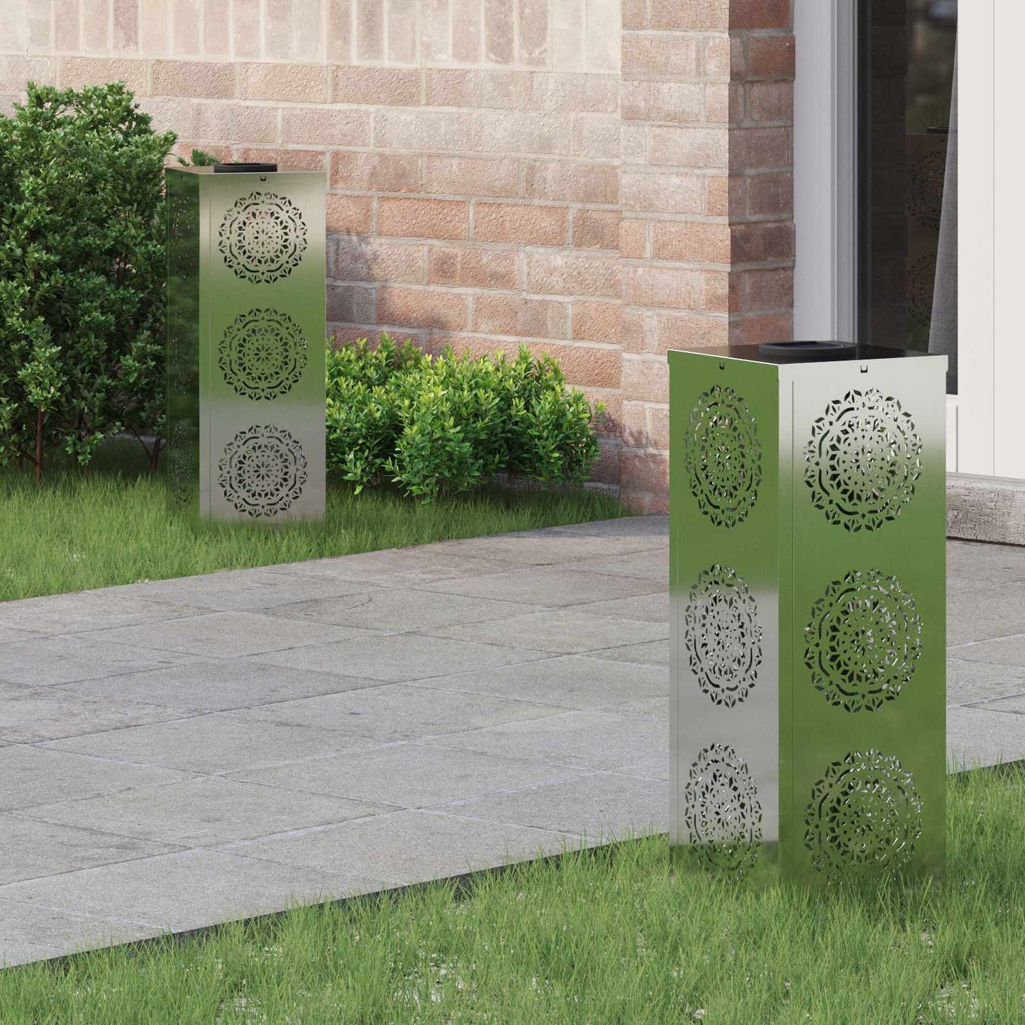 Solar LED Pathway Light 2 pcs Galvanized Galvanized