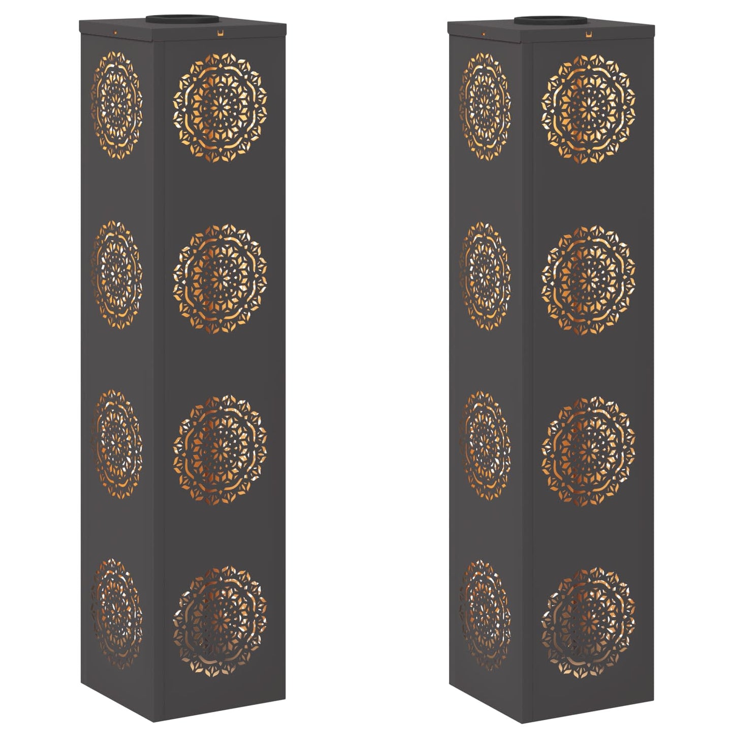 Solar LED Pathway Light 2 pcs Black Cold Rolled Steel