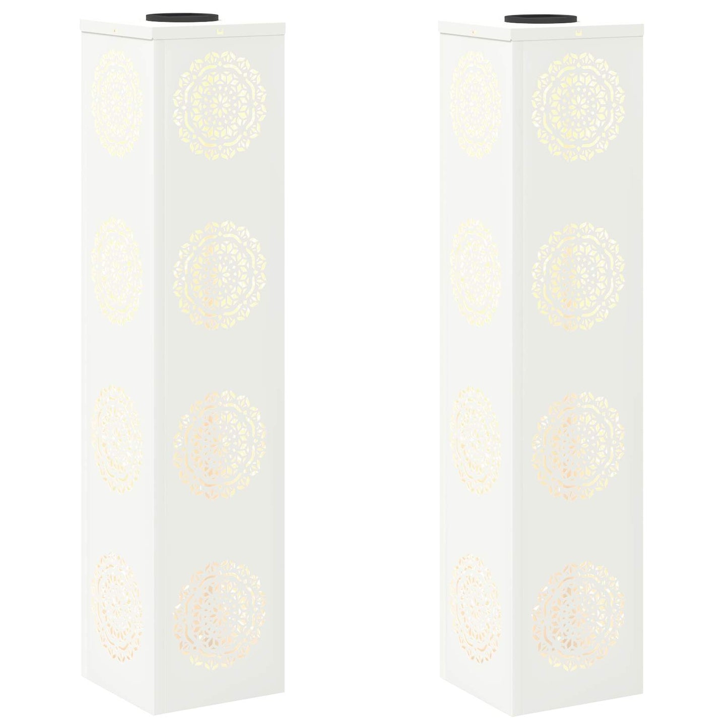 Solar LED Pathway Light 2 pcs White Cold Rolled Steel