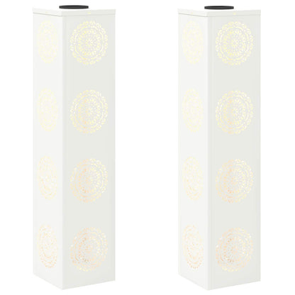 Solar LED Pathway Light 2 pcs White Cold Rolled Steel