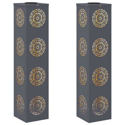 Solar LED Pathway Light 2 pcs Anthracite Cold Rolled Steel