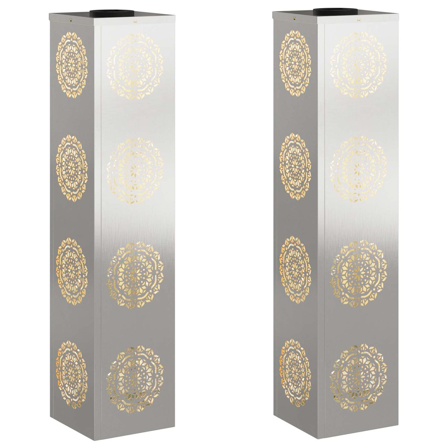 Solar LED Pathway Light 2 pcs Silver Stainless Steel