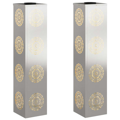 Solar LED Pathway Light 2 pcs Silver Stainless Steel