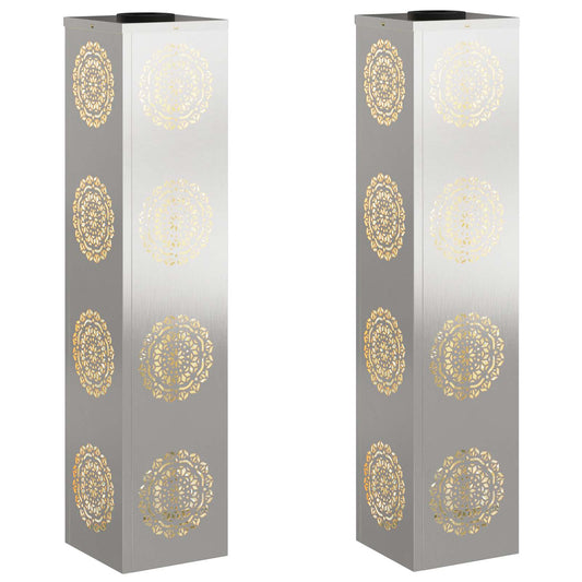 Solar LED Pathway Light 2 pcs Stainless Steel Stainless Steel