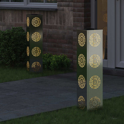 Solar LED Pathway Light 2 pcs Galvanized Galvanized